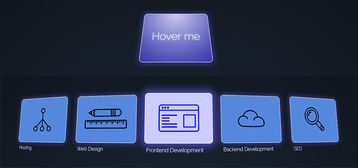 CSS3鼠標(biāo)懸停3D圖標(biāo)菜單動(dòng)畫展開特效